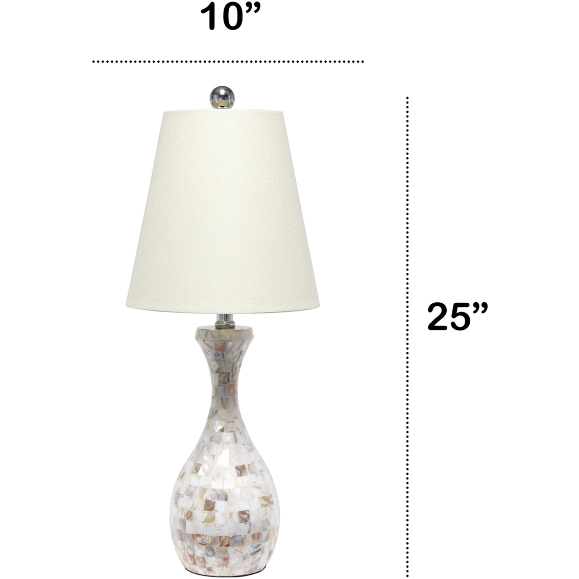Lalia Home Malibu Curved Mosaic Seashell Table Lamp - Image 7 of 7