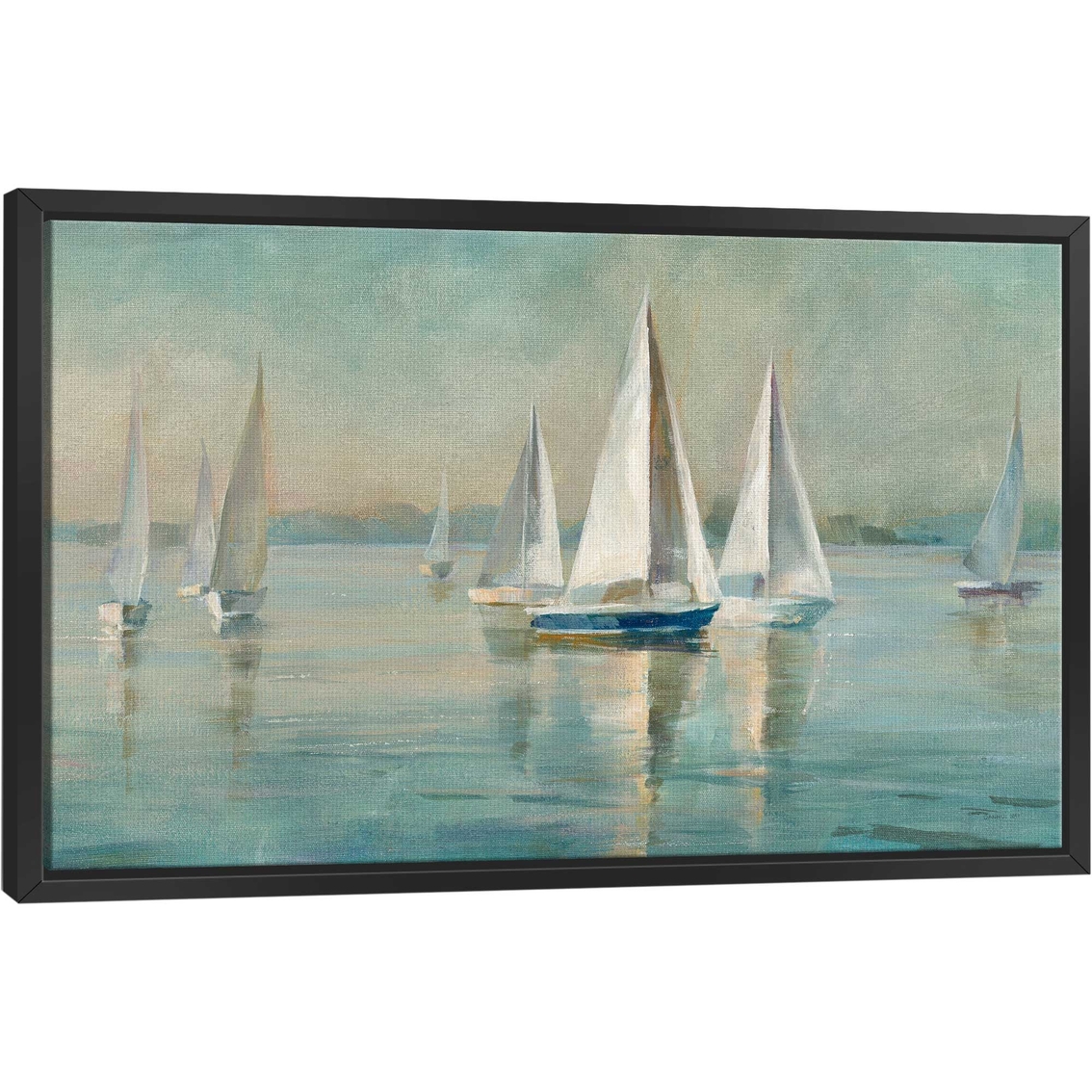 Inkstry Sailboats at Sunrise Crop Framed Canvas Giclee - Image 2 of 3
