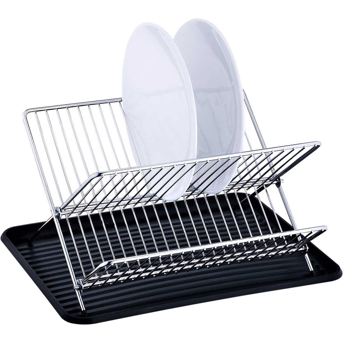 Simple Houseware Collapsible Dish Drying Rack w/ Dish Mat, Chrome