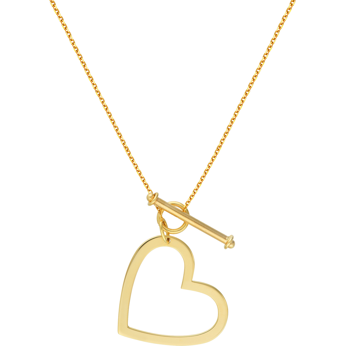 14k Yellow Gold Heart Toggle Necklace | Gold Necklaces & Pendants ...