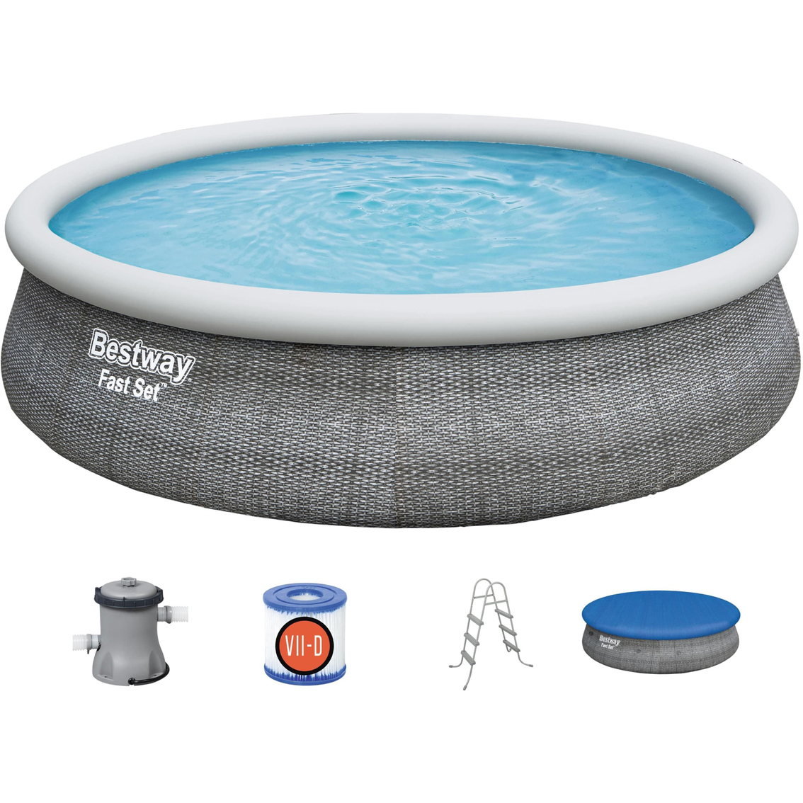 Bestway Fast Set 15 ft. Round Inflatable Pool Set - Image 5 of 5