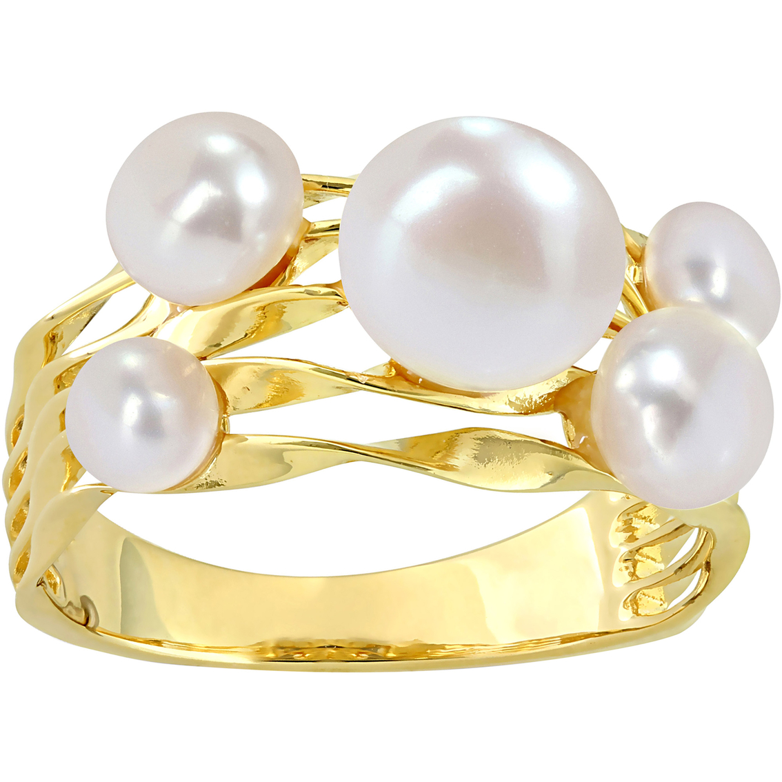 Sofia B. Yellow Plated Sterling Silver Cultured Freshwater Pearl Coil ...
