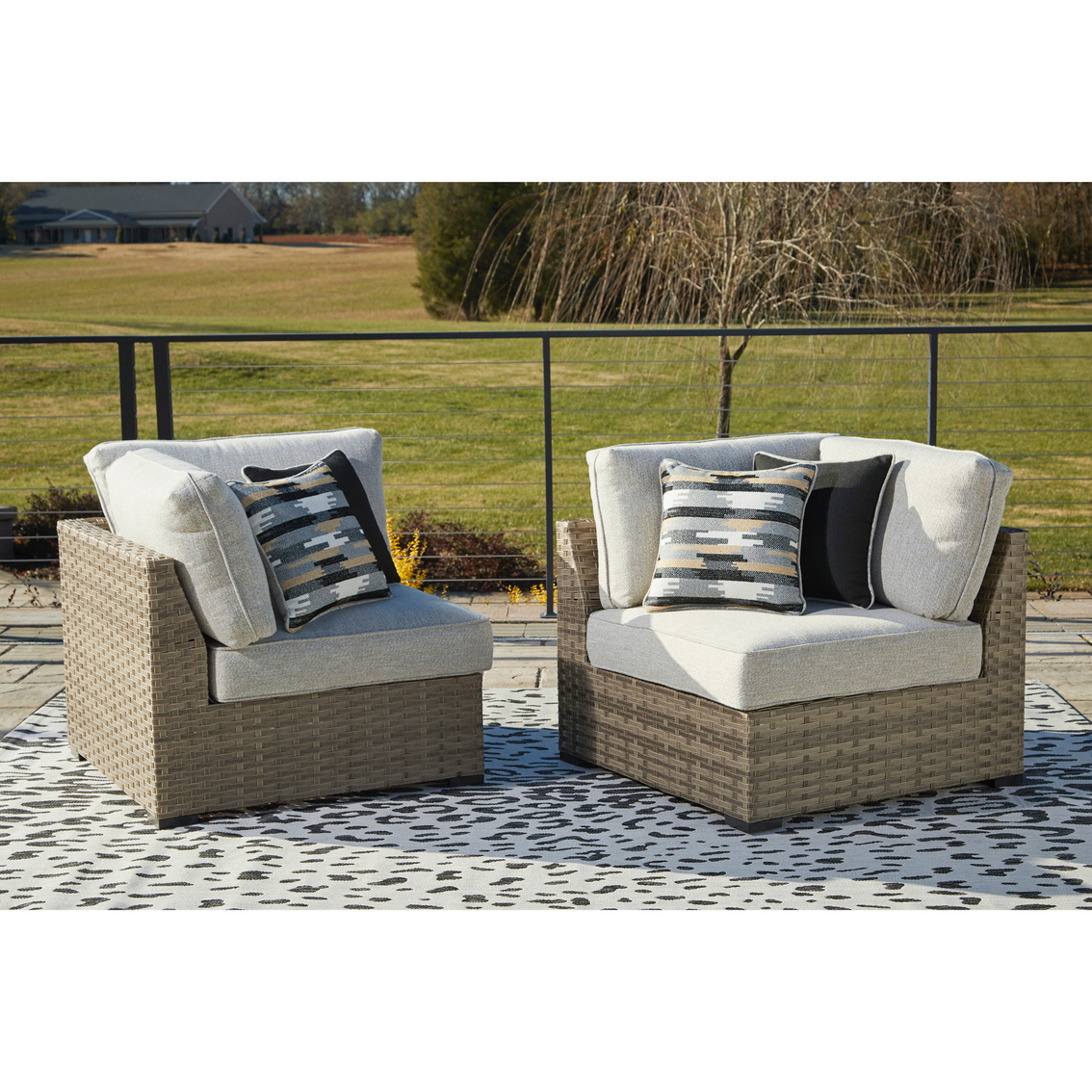 Signature Design by Ashley Calworth Outdoor Sectional 8 pc. Set - Image 3 of 6