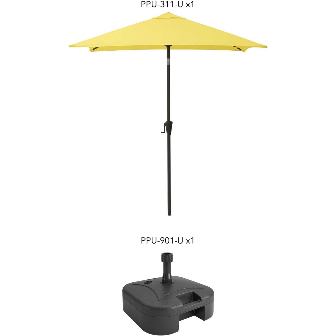 CorLiving 9 ft. Square Tilt Patio Umbrella with Base - Image 2 of 5