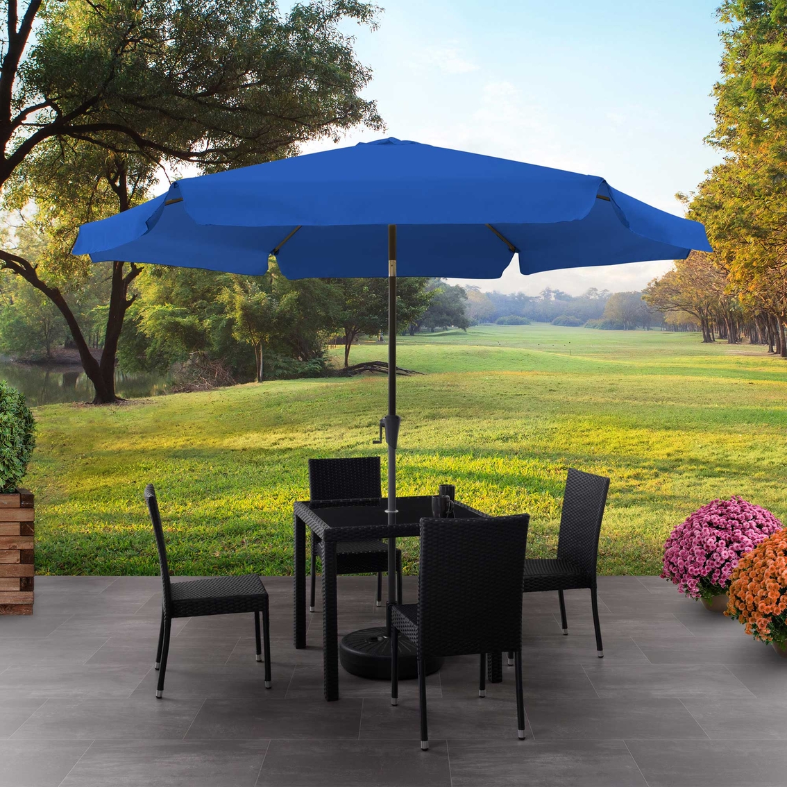 CorLiving PPU-201-Z1 10 ft. Round Tilting Patio Umbrella and Base - Image 5 of 5