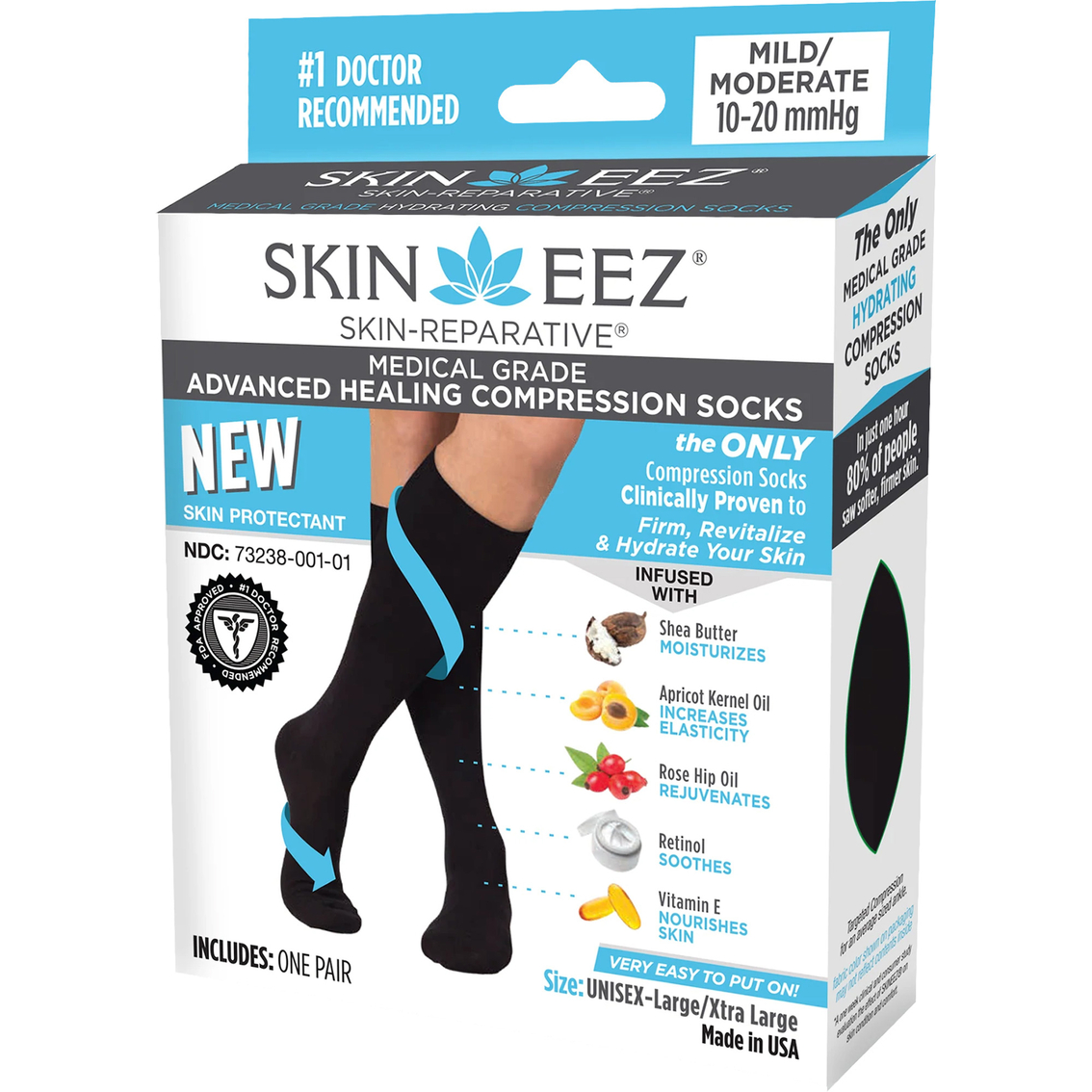 Skineez Skin Reparative Sport Advanced Healing Plus Knee High 10-20 ...