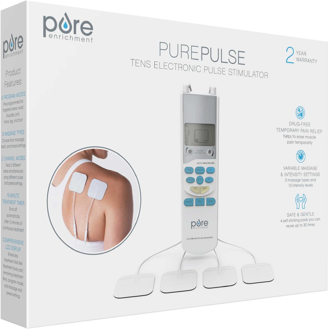 Pure Enrichment PurePulse TENS Electronic Pulse Massager - Image 6 of 6