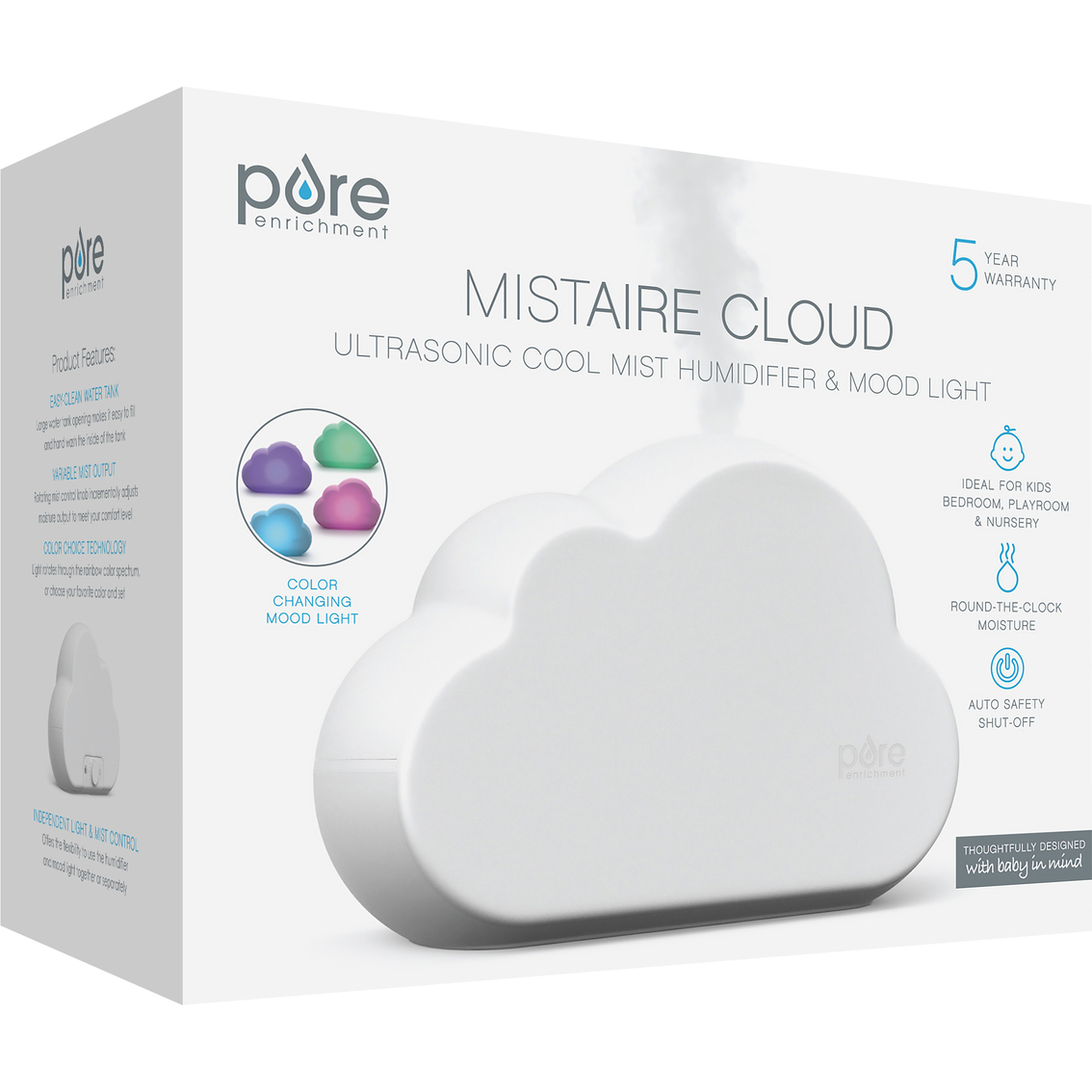 Pure Enrichment MistAire Cloud Ultrasonic Cool Mist Humidifier and Mood Light - Image 6 of 6