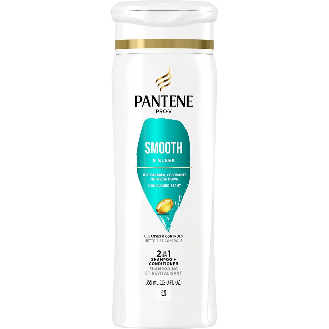Pantene Pro V Smooth and Sleek 2 in 1 Shampoo and Conditioner 12 oz.