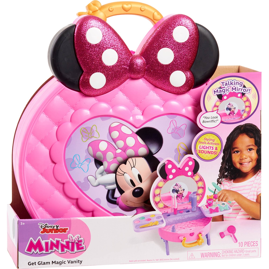 Just Play Disney Junior Minnie Mouse Get Glam Magic Vanity, Chairs & Play  Tables, Baby & Toys