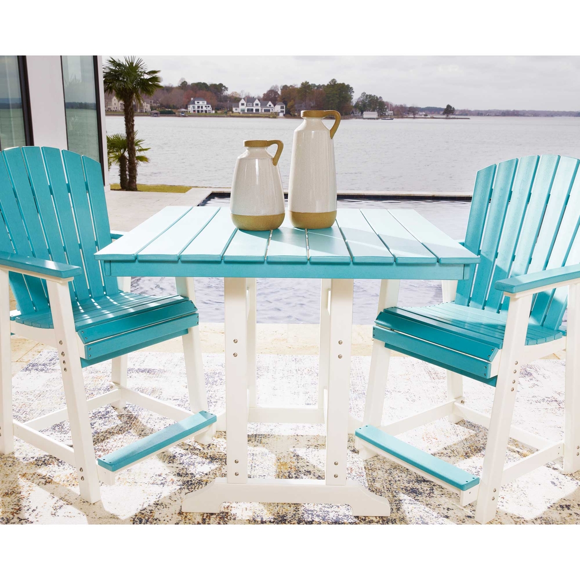 Signature Design by Ashley Eisely Outdoor Counter Height Table Set 3 pc. - Image 8 of 8
