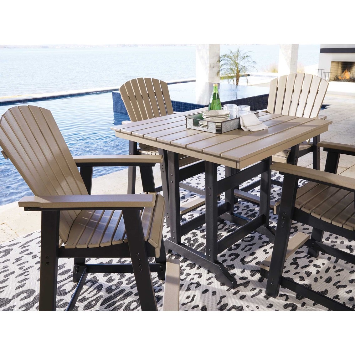 Signature Design by Ashley Fairen Trail Outdoor Counter Height Barstool 2 pk. - Image 7 of 7