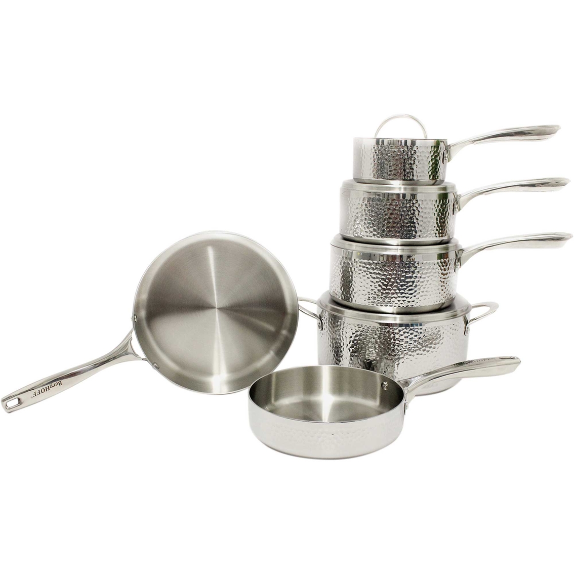 Berghoff's Vintage Hammered Tri Ply Stainless Steel Cookware 10 pc. Set - Image 3 of 10