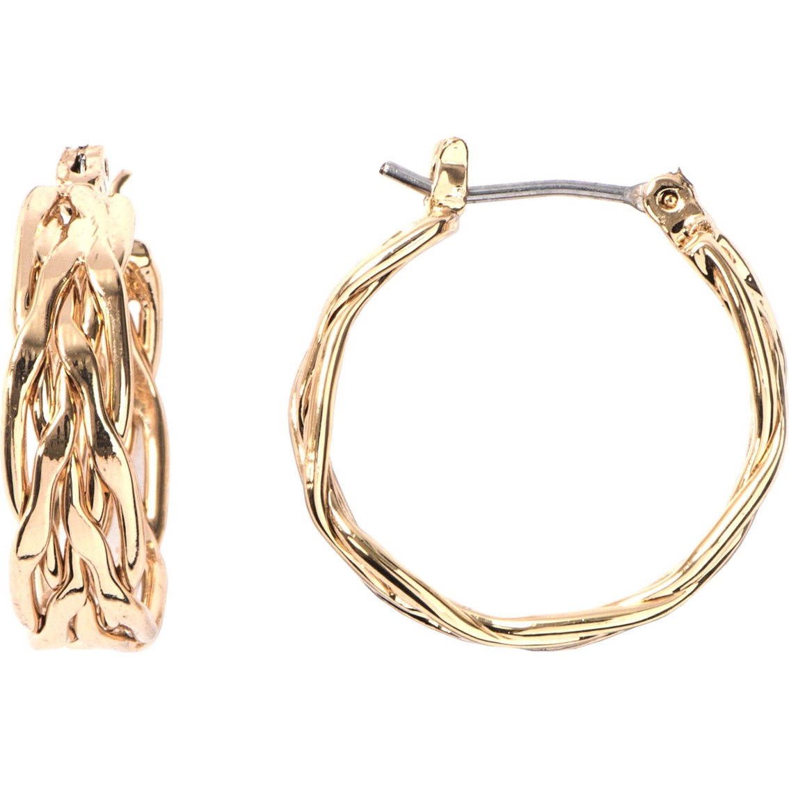Napier Gold Tone Small Thick Hoop Earrings | Fashion Earrings | Jewelry ...