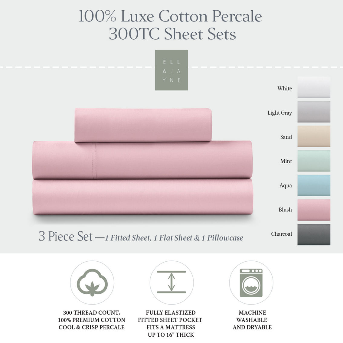 Ella Jayne Luxe Cotton Percale Crisp and Cool Set - Image 6 of 6