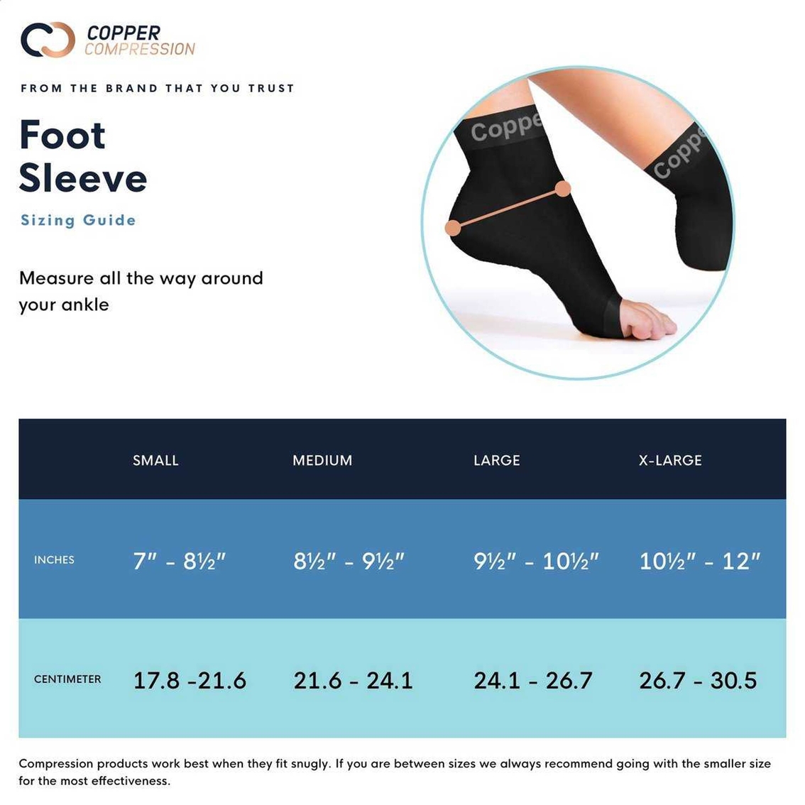 Copper Compression Foot Sleeve - Image 2 of 3