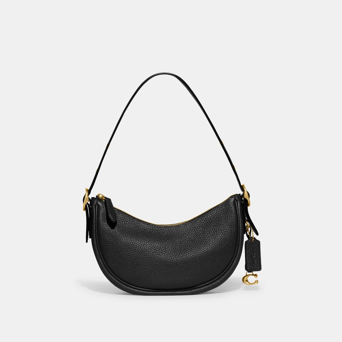 Coach Polished Pebble Leather Lana Shoulder Bag 23, Black: Handbags