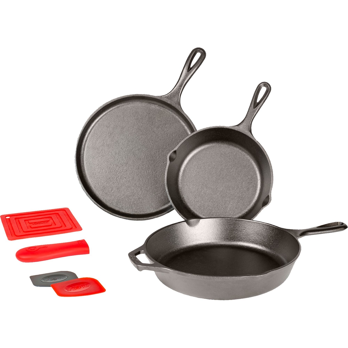 Lodge Cast Iron Essential Skillet 7 Pc. Set, Fry Pans & Skillets, Household