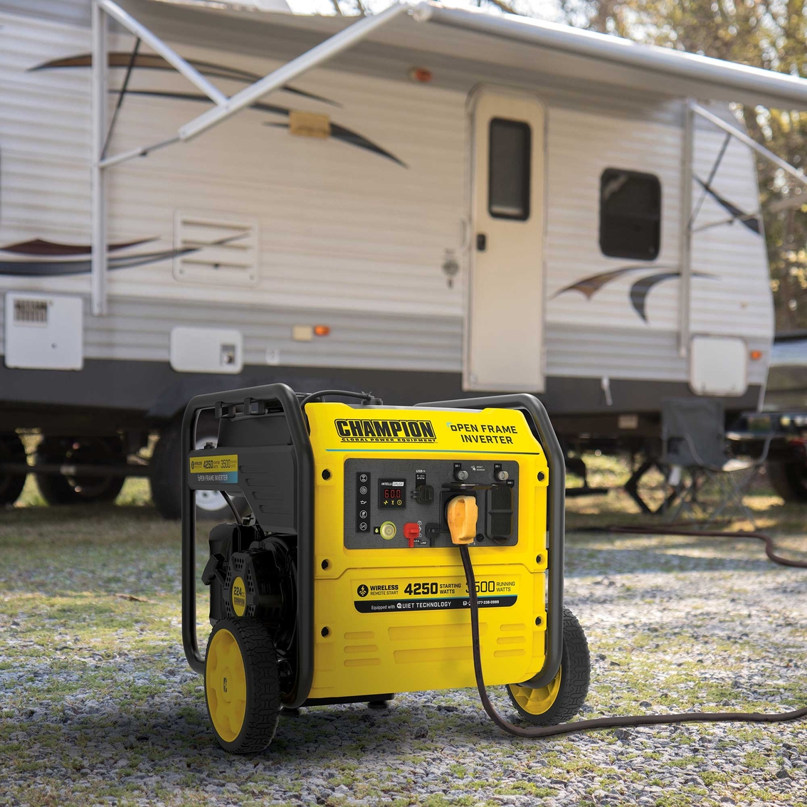 Champion 4250W Wireless Remote Start Open Frame Inverter Generator with Quiet Tech - Image 7 of 8