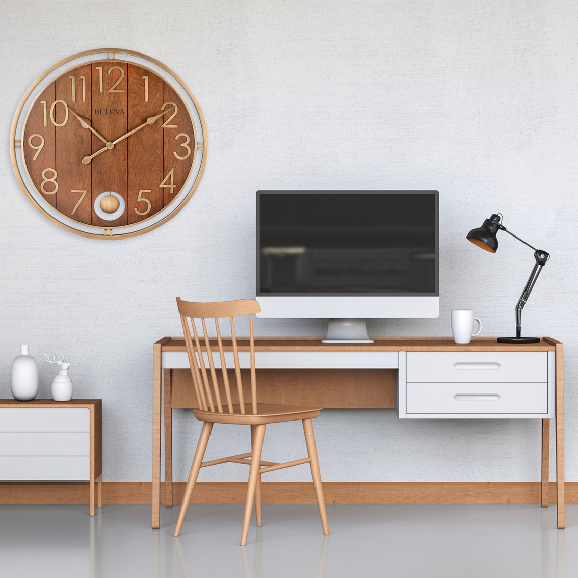 Bulova Panel Time Decorative Wall Clock C4806 - Image 2 of 2