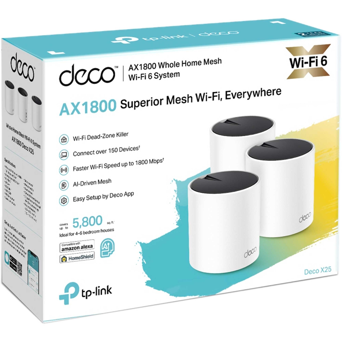 Tp-link Deco X25 Ax1800 Whole Home Mesh Wifi 6 System, Networking, Electronics