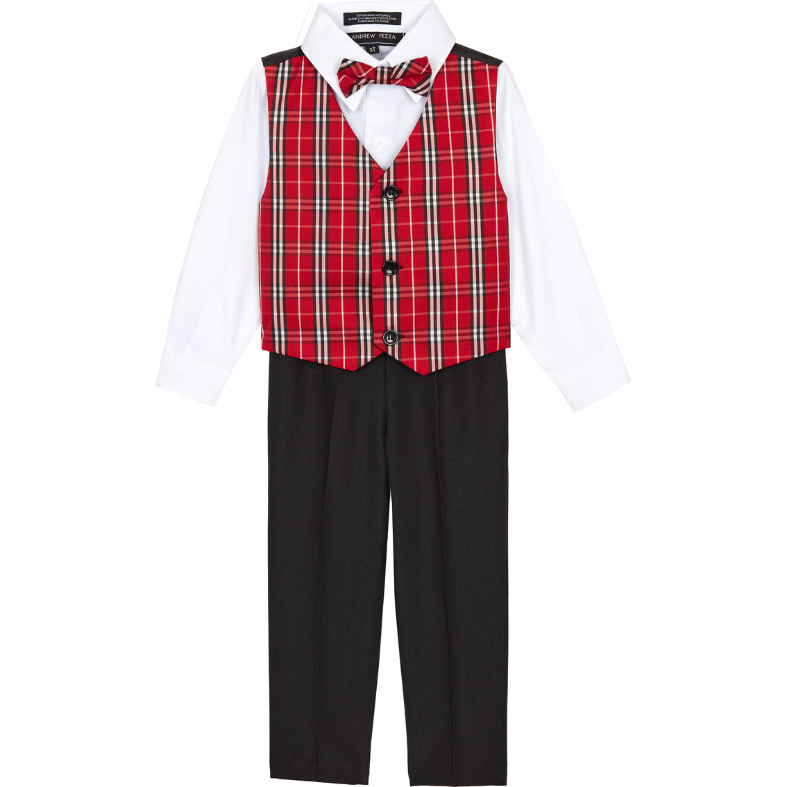 Andrew Fezza Infant Boys Red Plaid 4 pc. Woven Set