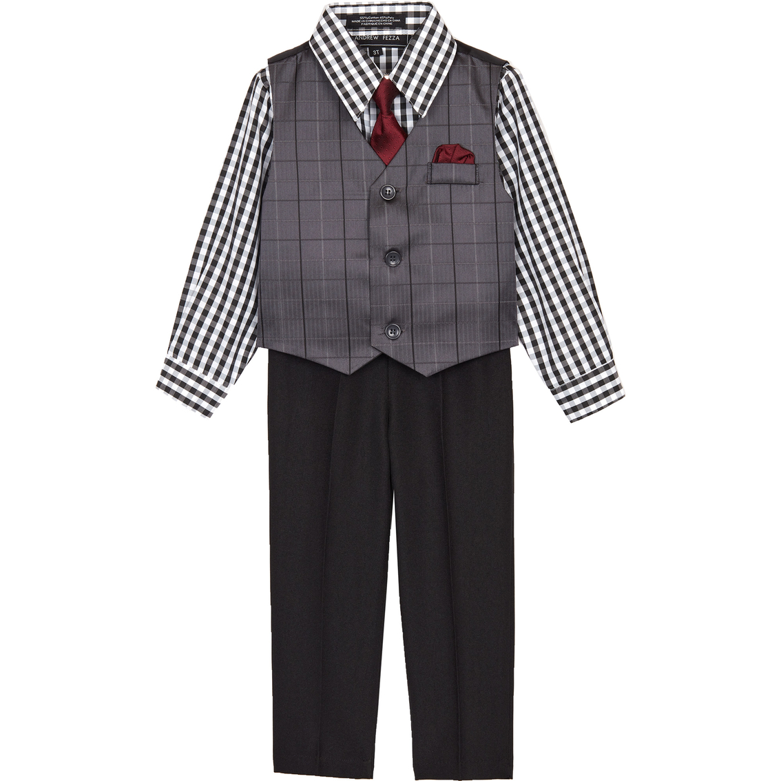 Andrew Fezza Infant Boys Charcoal 4 pc. Woven Set - Image 1 of 2
