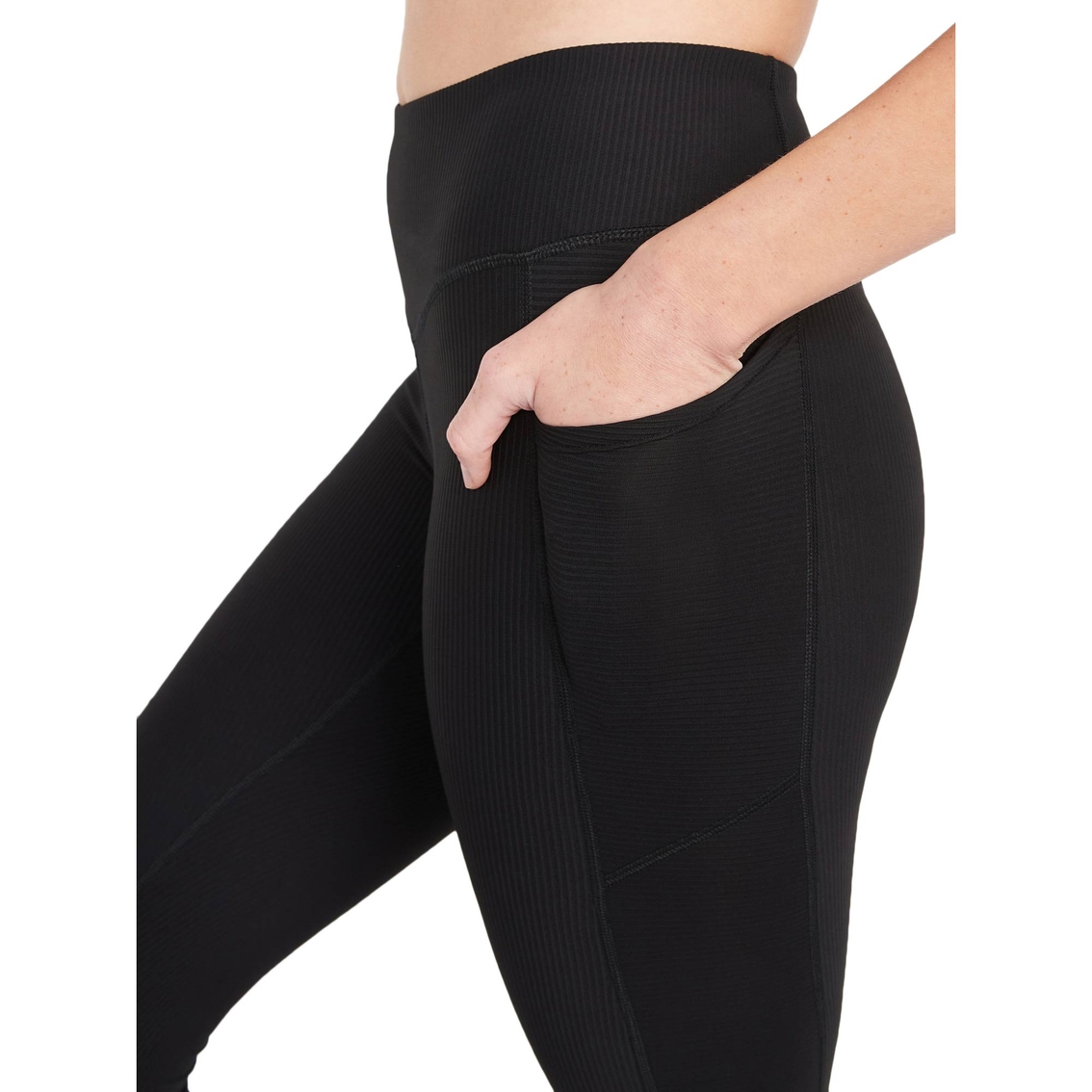 Old Navy PowerSoft High Rise Ribbed 7/8 Leggings - Image 3 of 4