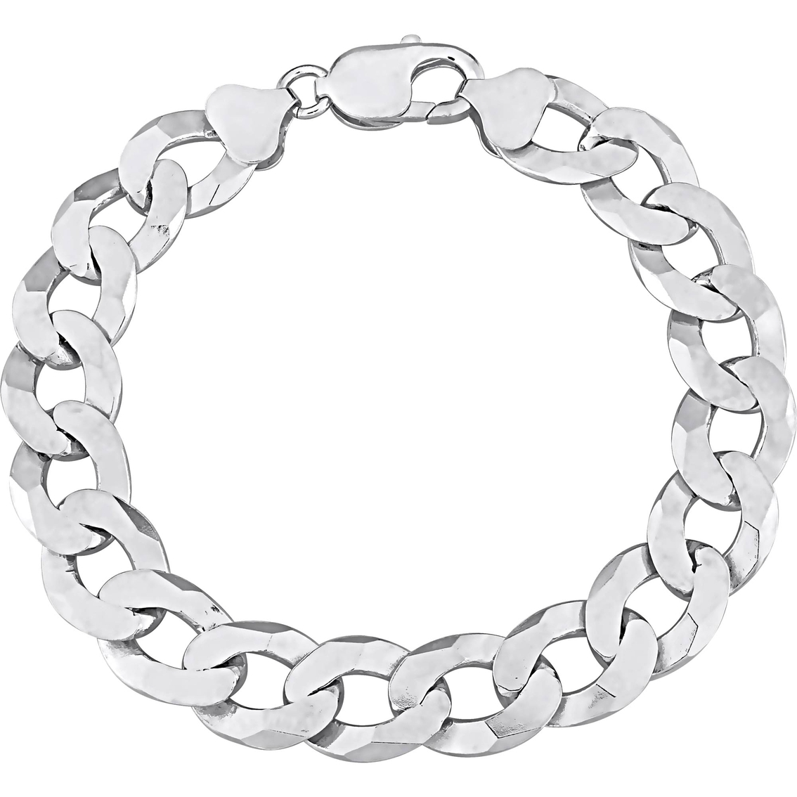 Sofia B. Sterling Silver 12.5mm Flat Curb Chain Bracelet | Men's ...