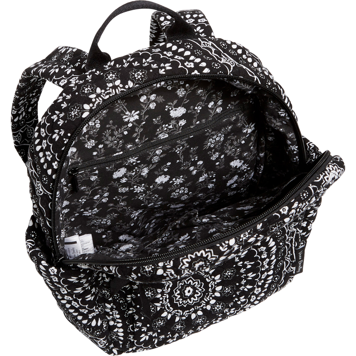 Vera Bradley Black Bandana Medallion Small Backpack In Recycled Cotton ...
