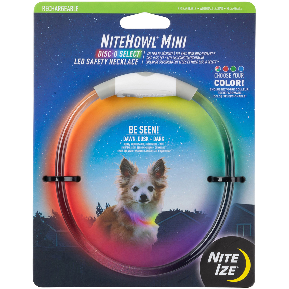 Nite Ize Nite Howl Mini Rechargeable LED Safety Necklace with Disc O Select