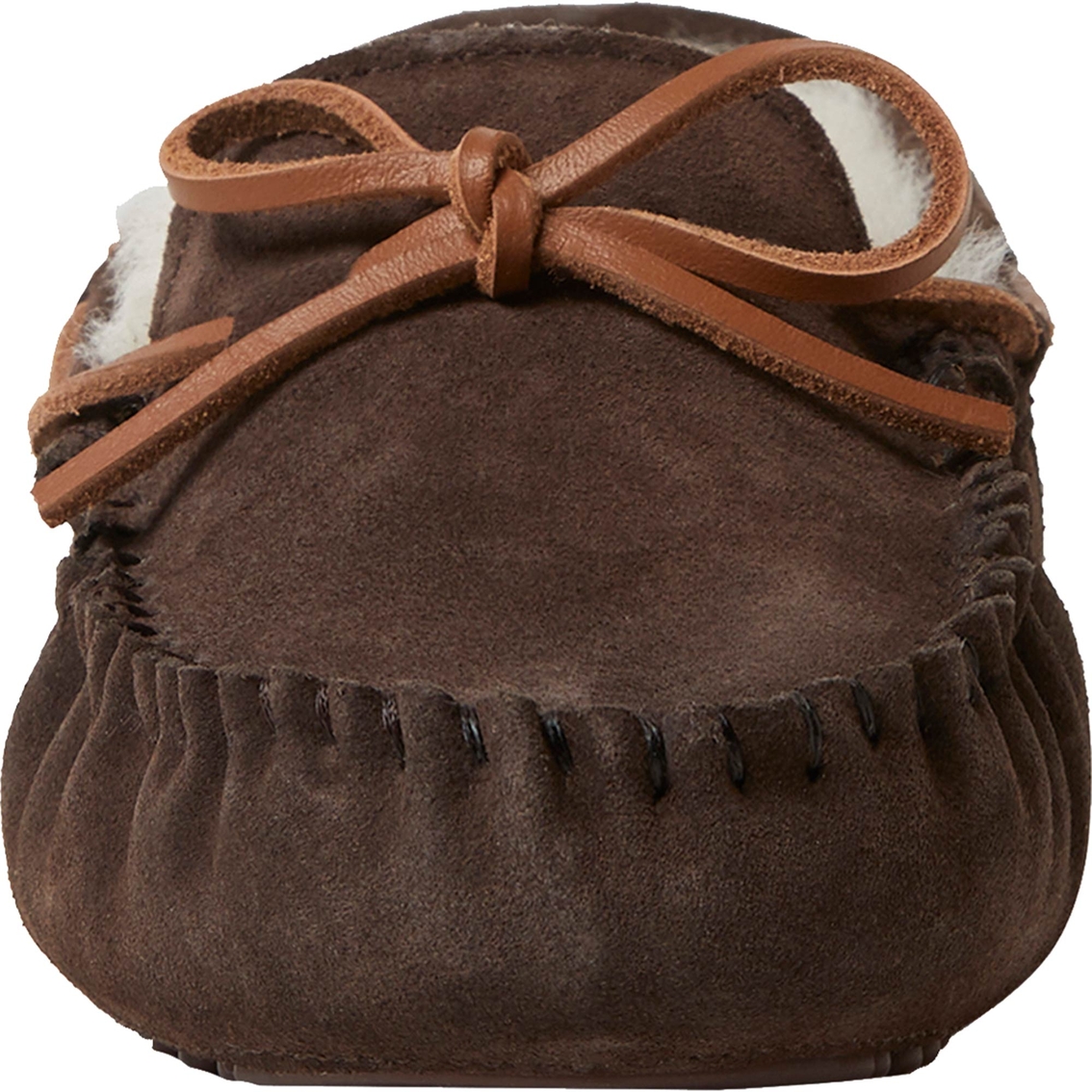 Fireside by Dearfoams Men's Victor Shearling Moccasin Slippers with Tie - Image 4 of 8