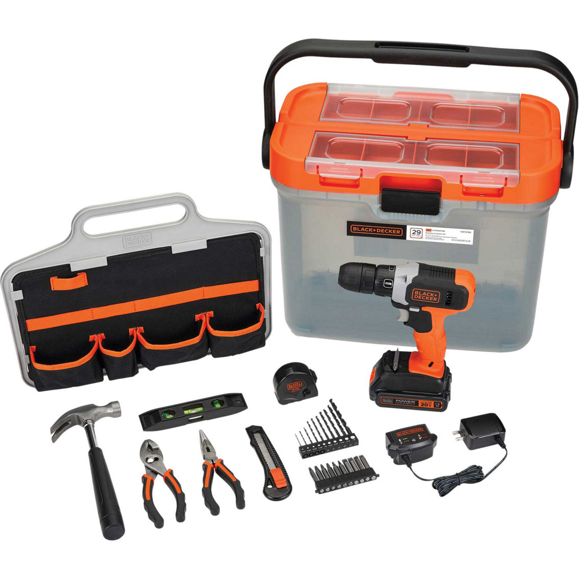 Black + Decker 20V MAX Cordless Drill with 28 pc. Home Project Kit - Image 3 of 5