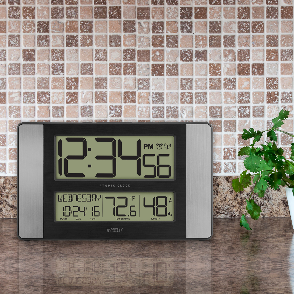 La Crosse Digital Wall Clock with Indoor Temperature and Humidity - Image 2 of 2