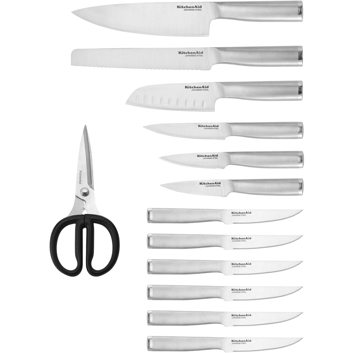 KitchenAid Gourmet Forged Steak Knife Set, High-Carbon Japanese Stainless  Steel, 4 Piece, Brushed