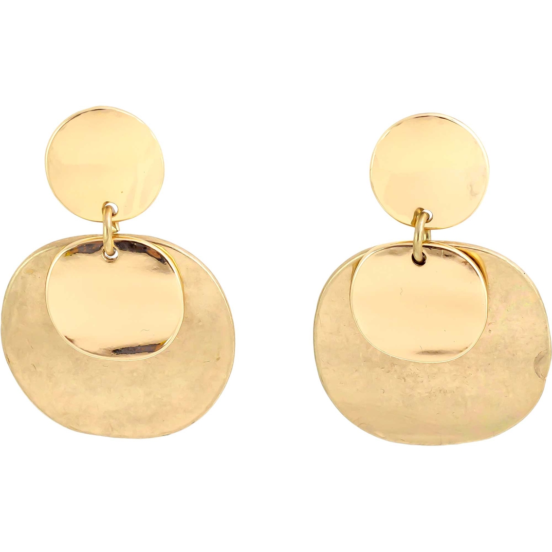 Carol Dauplaise 1.5 In. Overlay Drop Metals Patina Double Drop Earrings ...