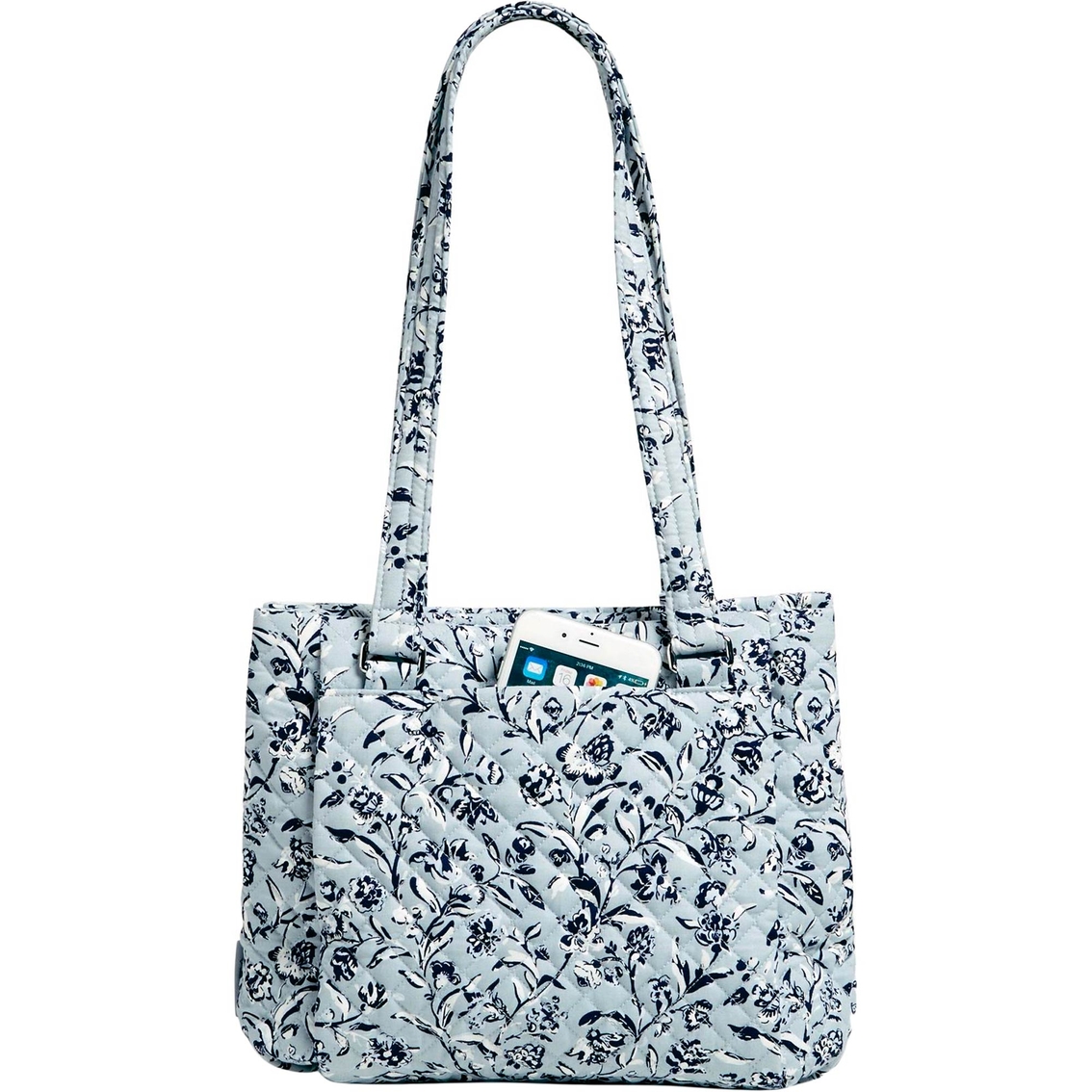 Vera Bradley Multi-compartment Shoulder Bag, Perennials Gray | Shoulder ...