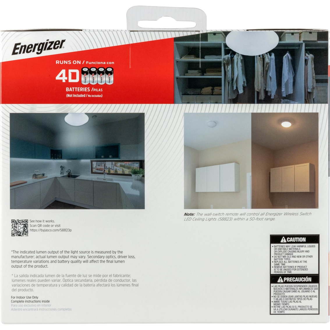 Energizer Battery Operated 300ml LED Ceiling Fixture with Wall Switch - Image 7 of 8
