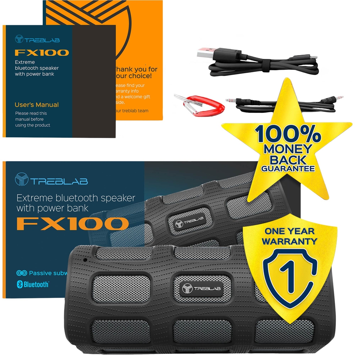 Treblab FX100 Portable Rugged Bluetooth Outdoor Speaker - Image 3 of 5