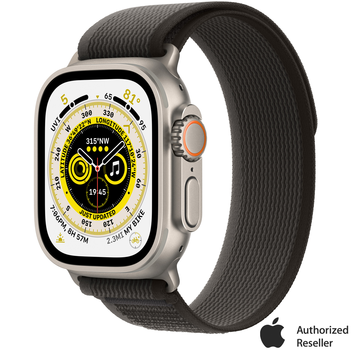 Apple Watch Ultra GPS Cellular 49mm Titanium Case with Black and Gray Trail Loop - Image 2 of 9