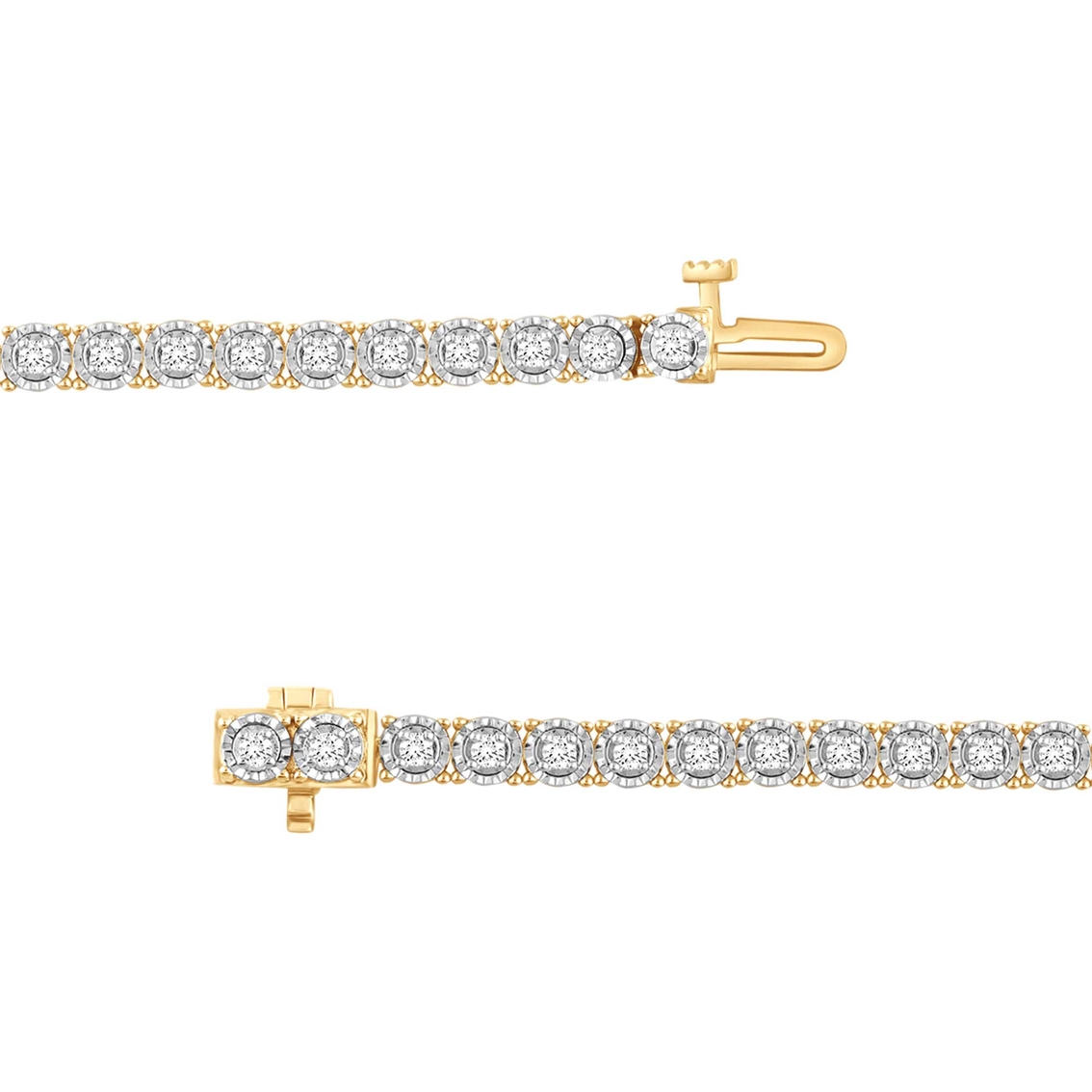 Gold Over Sterling Silver 1 CTW Diamond Tennis Bracelet - Image 3 of 3