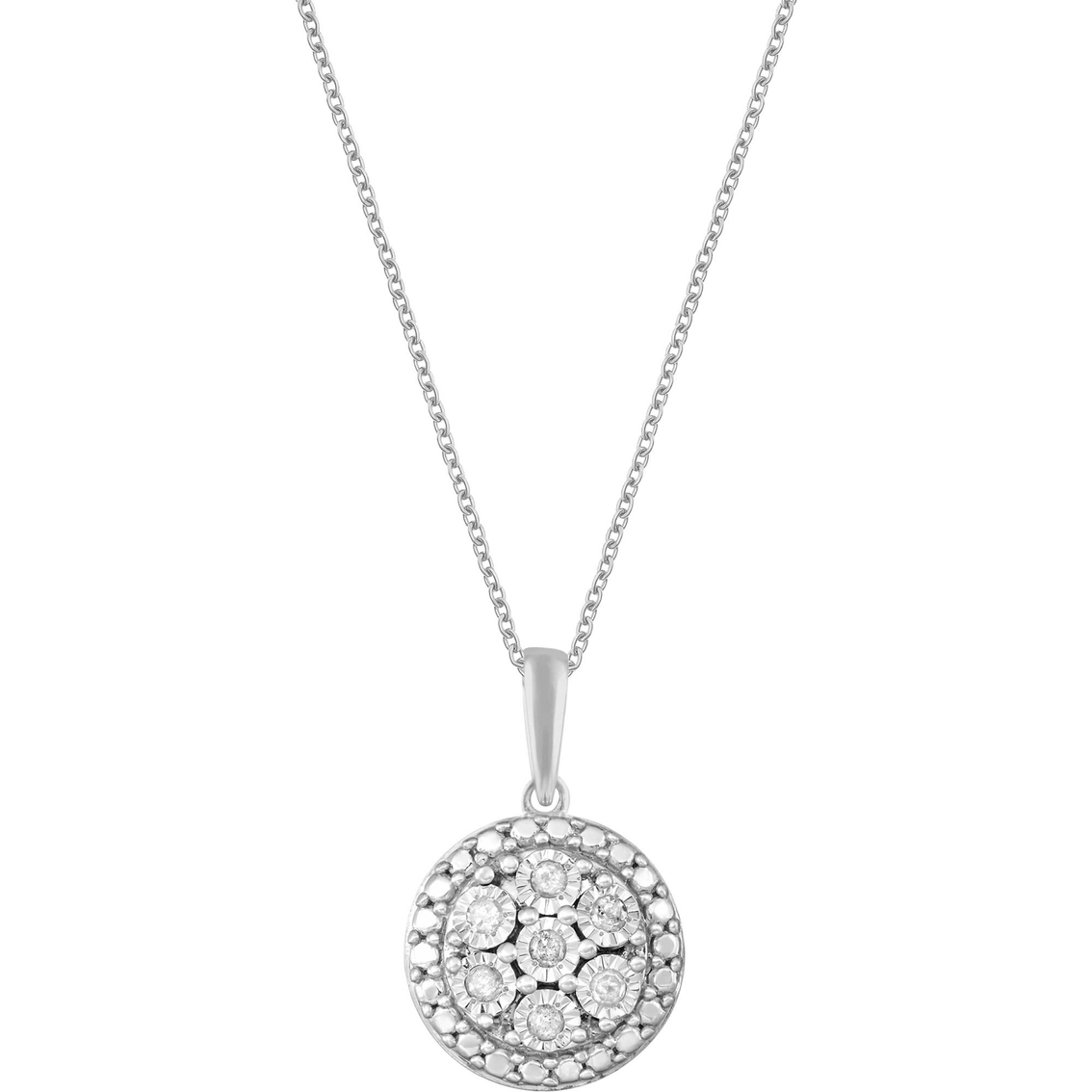 Sterling Silver 1/5 CTW Diamond Earring and Pendant Set - Image 2 of 3