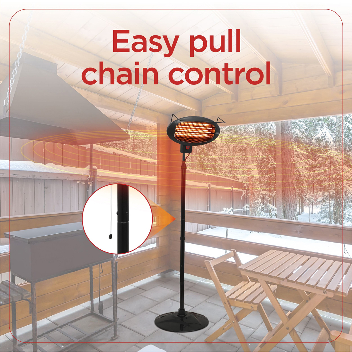 Black + Decker Patio Floor Electric Heater with 3 Heat Settings - Image 5 of 7