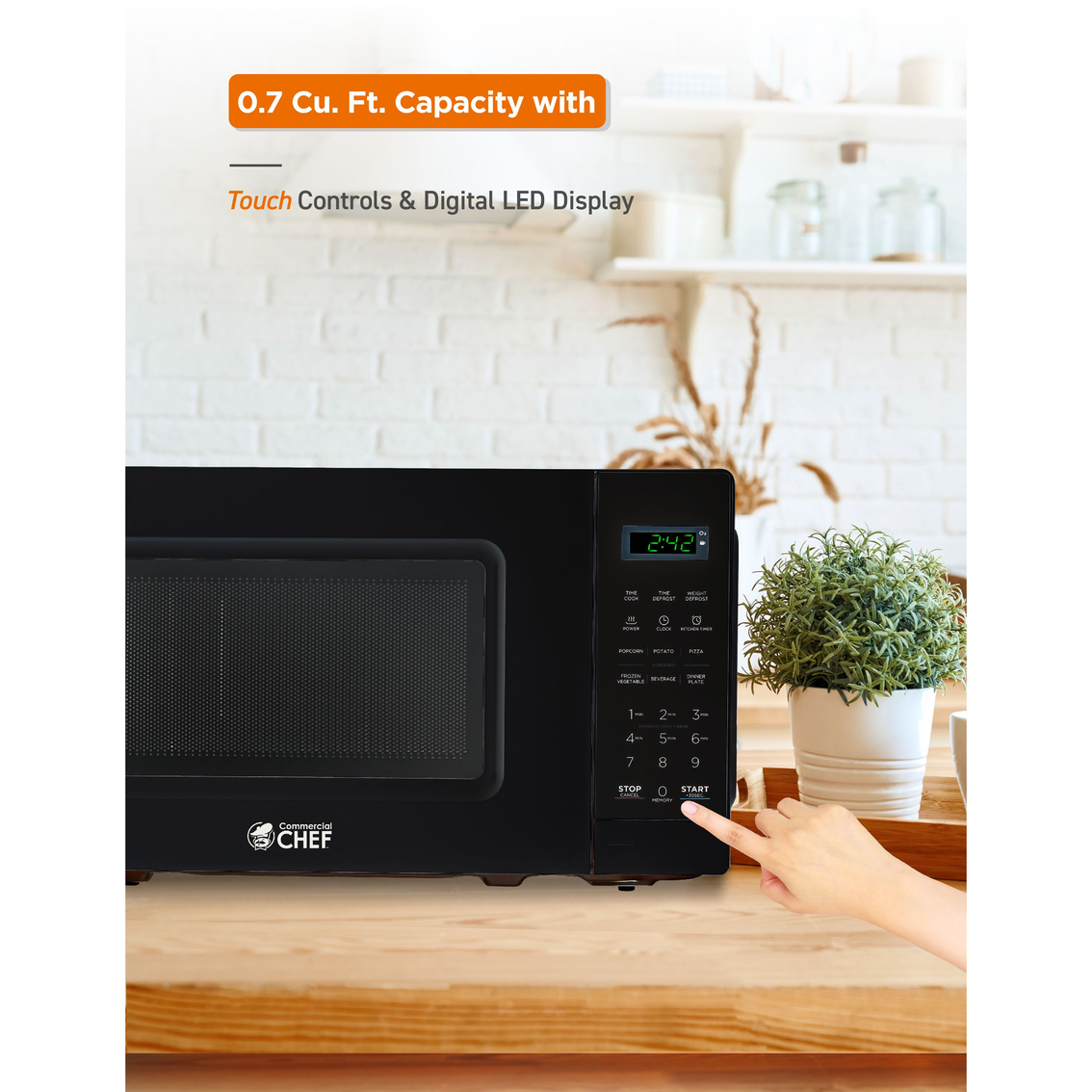 Commercial Chef 0.7 Cu. Ft. Countertop Microwave Oven - Image 6 of 7