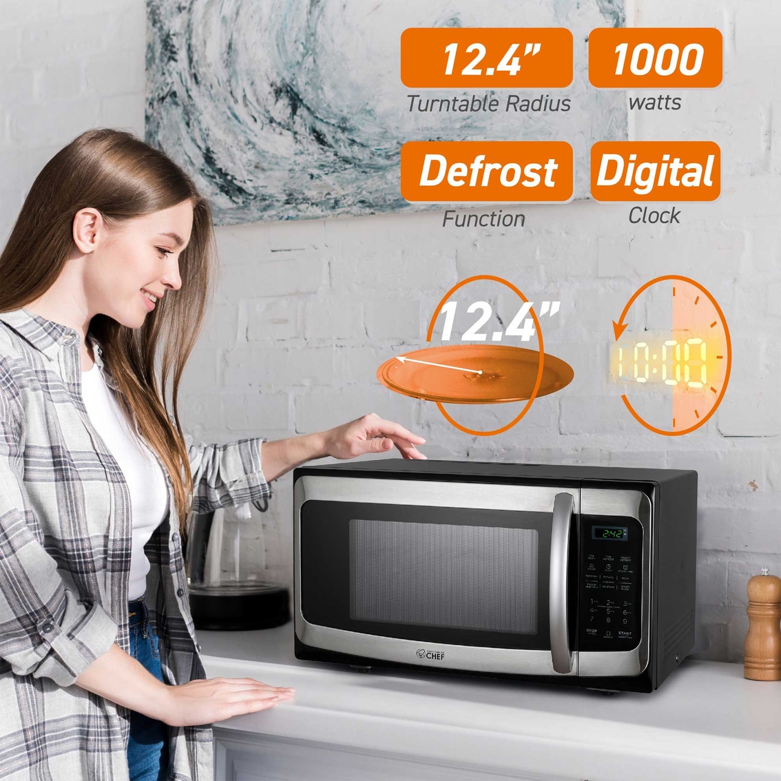 Commercial Chef 1.1 cu. ft. Countertop Microwave Oven - Image 4 of 7