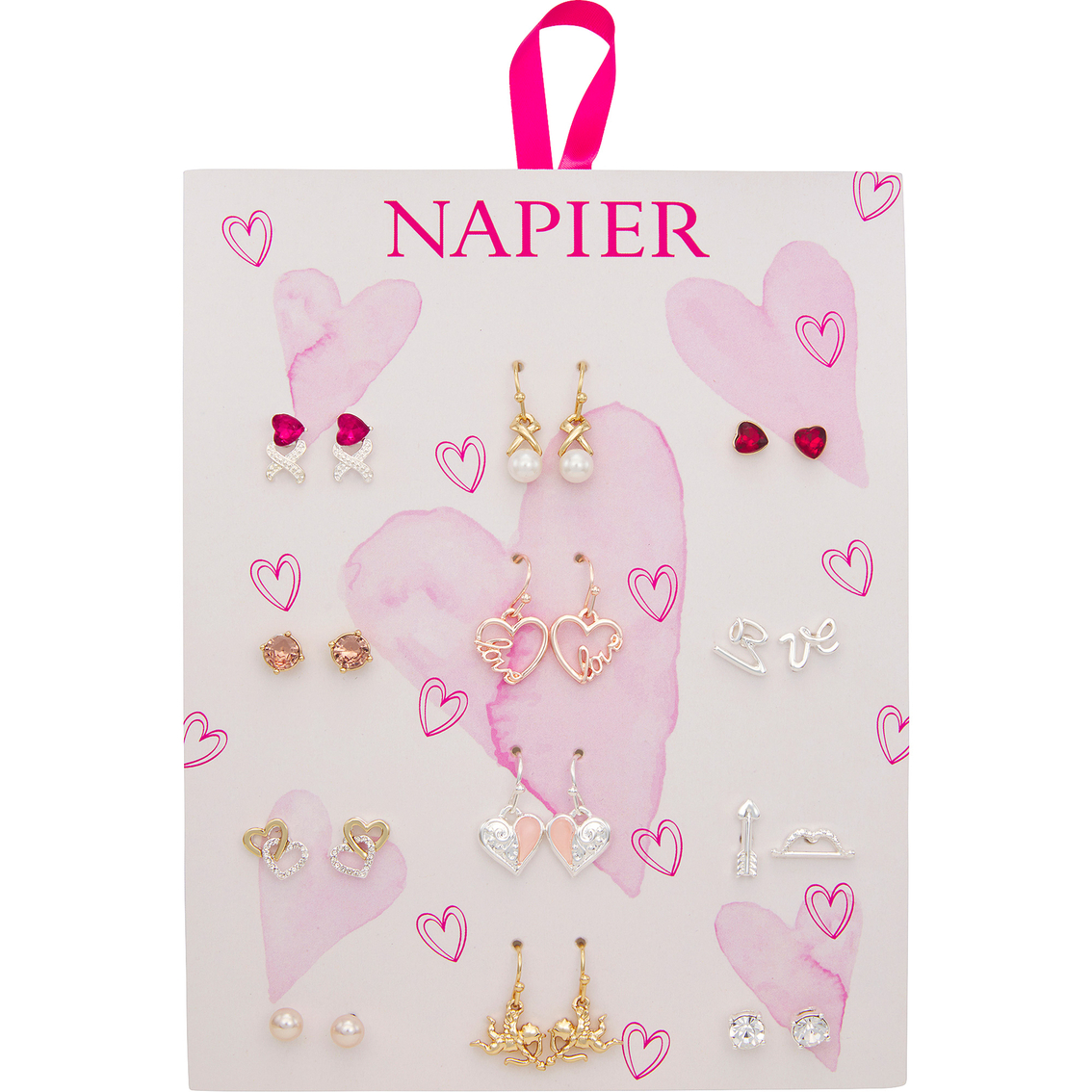 Napier Two Tone Valentine's Earrings 12 pk. - Image 2 of 3