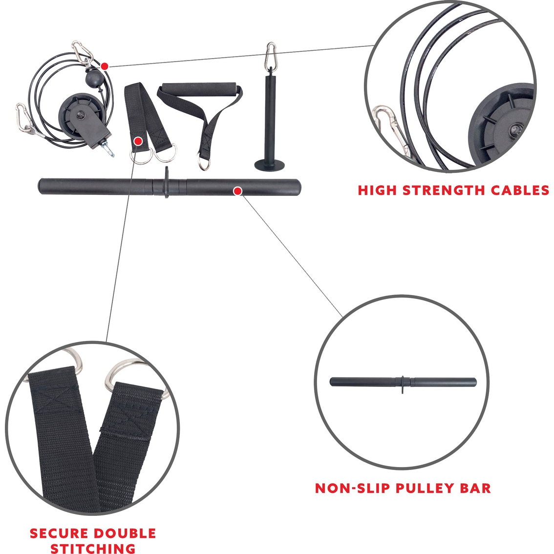Sunny Health & Fitness Lat Pull Down Attachment for Power Racks and Cages - Image 4 of 8