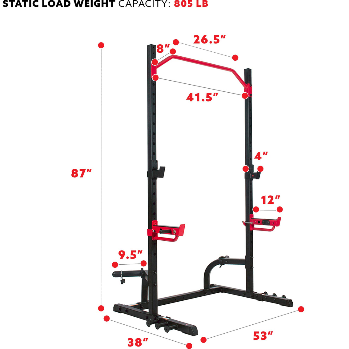 Sunny Health and Fitness Power Zone Squat Stand - Image 5 of 7