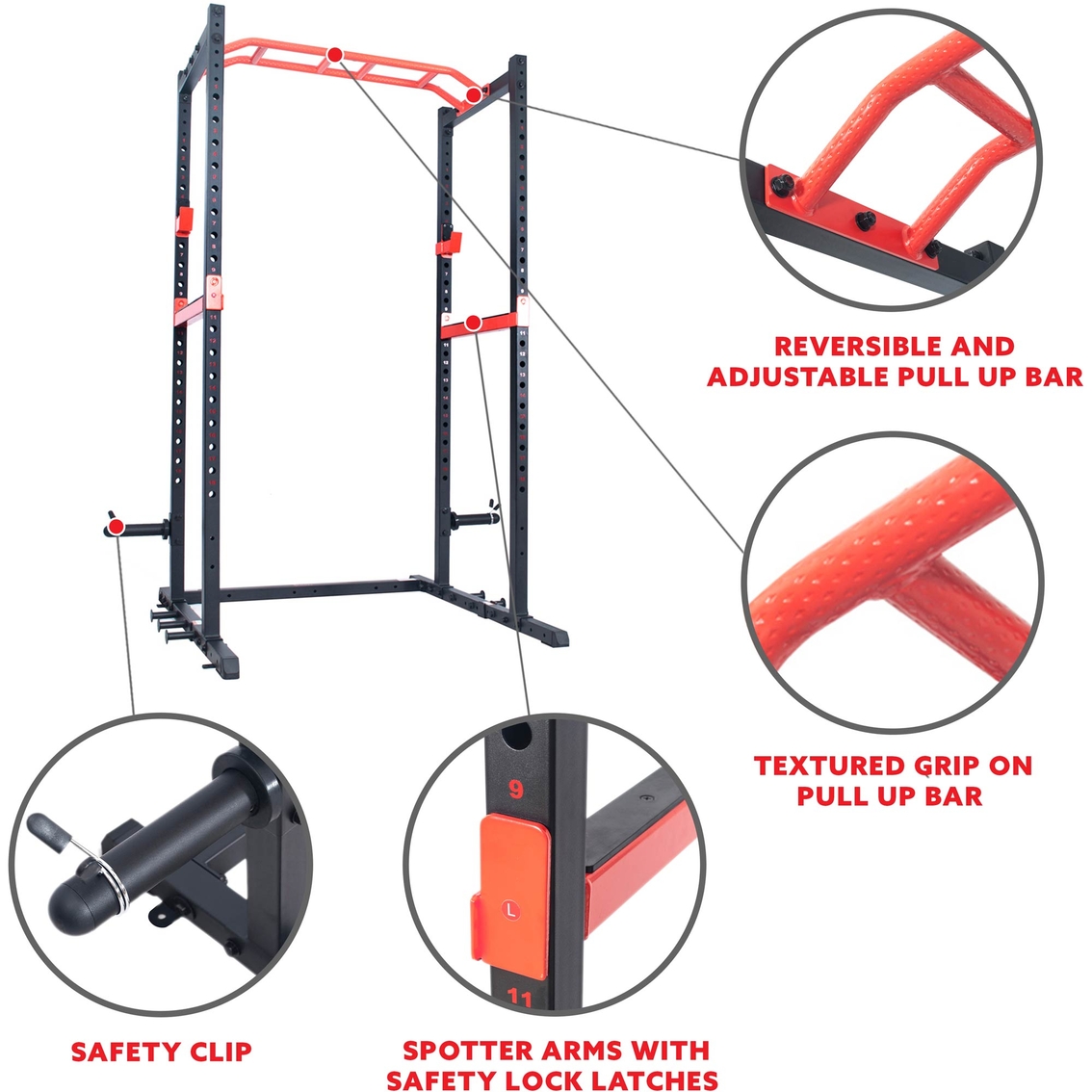 Sunny Health & Fitness Powerzone Power Cage Strength Rack - Image 3 of 7
