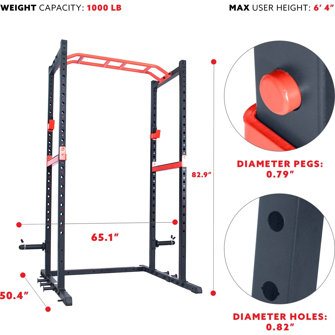 Sunny Health & Fitness Powerzone Power Cage Strength Rack - Image 7 of 7